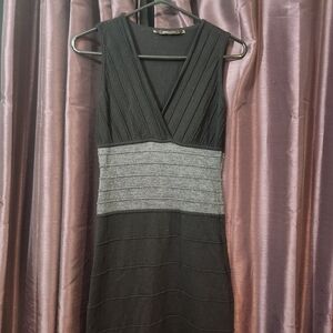 Merino Wool Black and Gray Dress